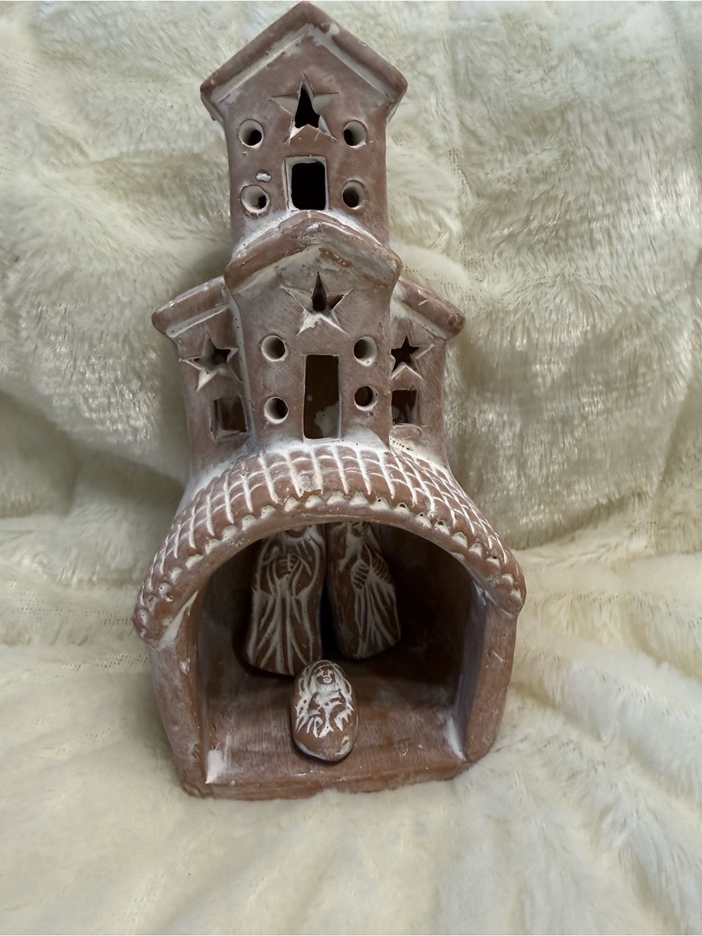 SERRV International Terra Cotta Chimney Nativity Scene